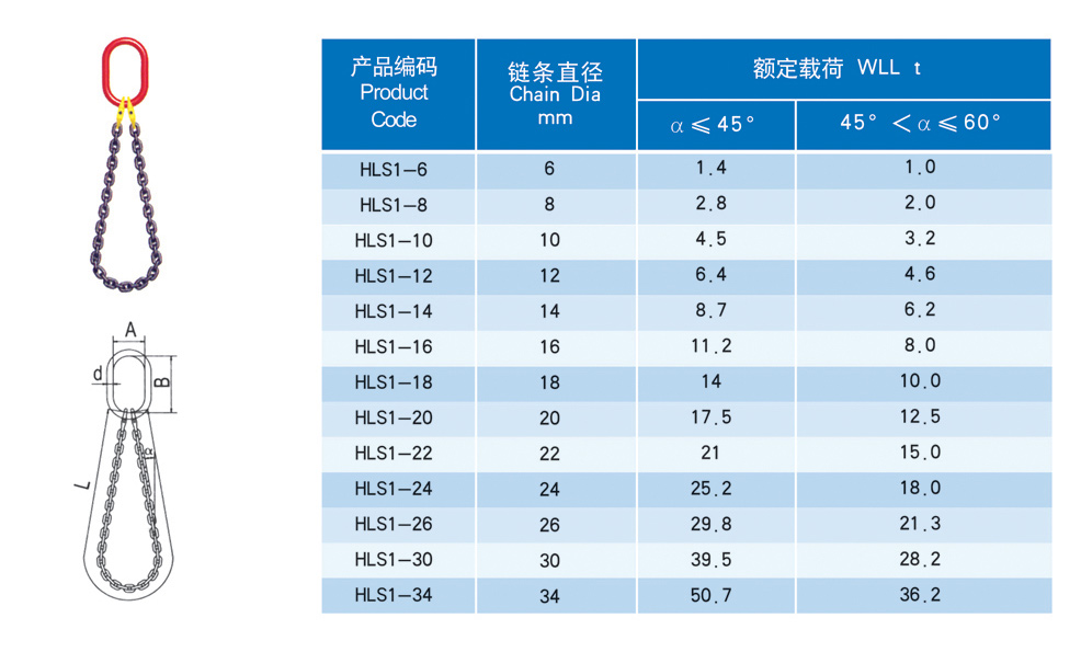 单腿环形链条索具